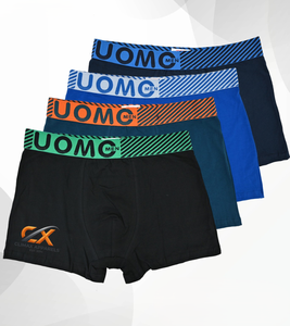 Factory Price Seamless Cotton Mid-Rise Plain Dyed <b>Boxer</b> Briefs Men <b>Custom</b> Private Label Logo Breathable Stretch ODM Bulk - Product Image 1