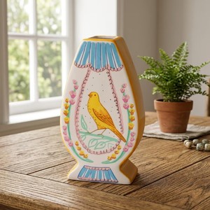 Jarrón de Cerámica Hecho a Mano, Estilo Shabby Chic, con Diseño de Pájaros Pintados, Decoración de Mesa, 4-8 Pulgadas - Product Image 4