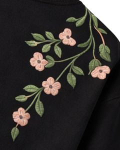 Camiseta Corta Negra para Mujer con Bordado Floral de Mariposa, Manga Corta, Informal, de Moda, Mezcla de Algodón Suave, Top de Verano para Dama, Venta al por Mayor - Product Image 4