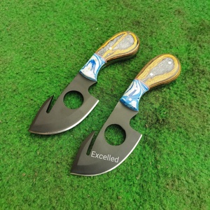Cuchillo para pelar de acero inoxidable de hoja fija de 7 pulgadas hecho a mano con Funda de cuero de espiga completa para caza al aire libre - Product Image 1