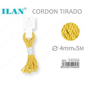 Cordón Trenzado Amarillo Ilan Cordon Tirado de 4mmx5M para Manualidades y Costura - Product Image 1