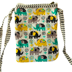 Jaipur Block Print Elephant Bohemian Fashion Crossbody <b>Bag</b> Zip Closure Single Strap Eco-Friendly Durable Cotton <b>Fabric</b> for Daily - Product Image 1