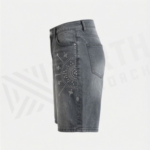 Shorts en jean décontractés vintage pour femmes, avec boutons décoratifs, confortables pour le fitness, couleur personnalisable, coupe élégante pour le quotidien - Product Image 3