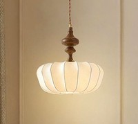 Mid-Century Modern Eisen-Pendelleuchte mit Stoffschirm, Deckenmontage, für Innenräume, Wohnzimmer, Heimdekoration, Handgefertigt, Umweltfreundlich, Diwali