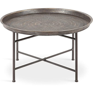 Round Shiny <b>Silver</b> Metal Hammered <b>Coffee</b> <b>Table</b> Contemporary Handmade For Home Hotel Villas Living Area Decor Furniture - Product Image 4