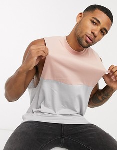 Débardeur sans manches en tricot color-block pour homme, col rond, décontracté, respirant, en coton, style muscle - Product Image 3