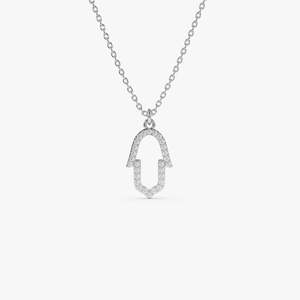 Nuevo Collar Hamsa de 14k, Clásico y en Tendencia, Chapado en Oro de 14K sobre Plata de Ley 925 con Moissanita, Perfecto para Fiestas - Product Image 4