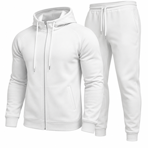 Ensemble de survêtement pour homme avec veste à capuche zippée et pantalon de jogging, 2 pièces, vêtements de sport décontractés, vente en gros - Product Image 1