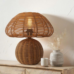 Boho Rattan Table Lamp Decorative Ceiling <b>Light</b> For Living Room Cafe Handmade Natural Pendant Lamp For Home Decor - Product Image 1