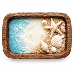 Bougie artistique moderne en cire de soja florale, motif tournesol et rose, dans un pot en bois, parfumée, décoration d'intérieur, cadeau Saint-Valentin, ambiance plage, brûle 20-40 heures - Product Image 4