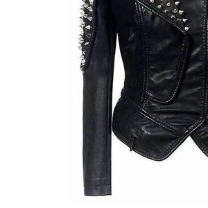 Outdoor Windproof Women <b>Leather</b> <b>Jacket</b> Bomber Style Streetwear Smooth Zipper Water Resistant Customized Logo <b>Leather</b> <b>Jacket</b> - Product Image 4