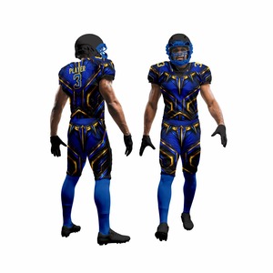 Custom Sublimation American Football Uniform Set Jersey Pants Compression <b>Gloves</b> Package Deal OEM ODM Low MOQ Short Sleeve - Product Image 3