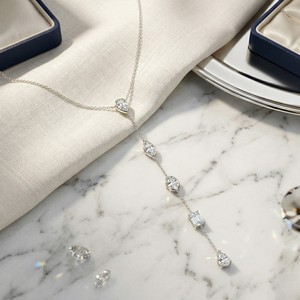 Collier station de luxe pour femme en or plaqué 9 carats avec diamants de laboratoire taille mixte sertis clos, 1,25 carat au total - Product Image 2