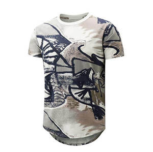 เสื้อยืดคอกลมทรงปกติ ผ้าแคนวาส ระบายอากาศได้ดี พิมพ์ลายแบบรีดร้อน สีขาวดำ ขนาดยุโรป ขายส่ง ผ้าฝ้าย 100% รับสั่งพิมพ์ลายตามแบบ - Product Image 1