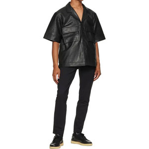 Nouvelle Arrivée : Chemise en Cuir Unie Imperméable pour Homme – Design Unique et Tendance pour l'Hiver - Product Image 4