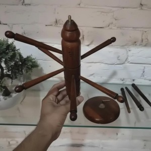 Wooden Jewelry Display Rack <b>Round</b> <b>Table</b> Top Storage Organizer Rustic Style Multifunctional Bangle Stand For Bangles Organization - Product Image 3