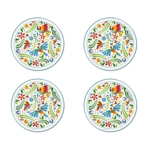 Assiettes à pizza en porcelaine Excelsa Mexican Flowers 30,5 cm, multicolores, lot de 4 - Product Image 2