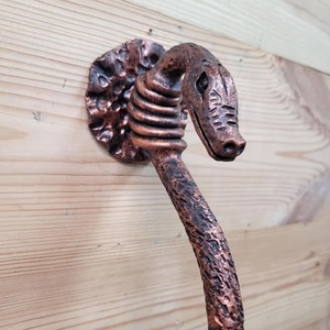 Manija de Puerta de Hierro Forjado en Forma de Serpiente, Forjada a Mano, Acabado Pintado, Resistente al Óxido, Fácil de Instalar, Estilo Asiático, Artículo Decorativo - Product Image 2