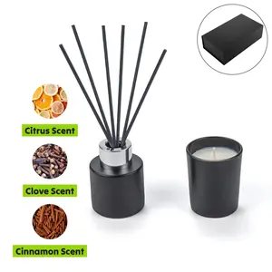 Juego de Regalo de Vela Perfumada Sin Alcohol y Difusor de Aroma con Varillas de Ratán, 6 Piezas, Forma Cilíndrica - Product Image 6