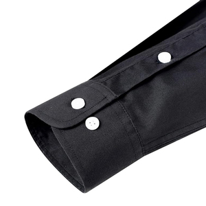Chemises Oxford à coupe classique, manches longues, polyester/coton, chemises habillées pour hommes, décontractées, boutonnées, anti-rides, saison printemps - Product Image 4