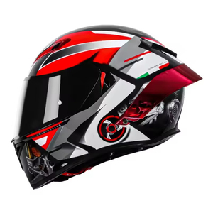 Casque de <span class=keywords><strong>moto</strong></span> avec logo personnalisé DOT Standard matériau ABS double visière casque intégral doublure lavable avec queues électroplaquées - Product Image 2