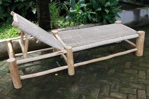 Tumbona de Playa en Madera de Teca Sólida con Tejido de Ratán Sintético - Product Image 4