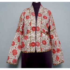 Veste en coton kantha pour femme, dernier design, imprimée, en coton doux, courte, pour l'hiver, tricotée. - Product Image 1