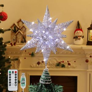 Decorazione Natalizia per Albero di Natale con 8 Modalità di Illuminazione, Alimentata via USB, con Timer Regolabile per Ornamenti Natalizi - Product Image 1