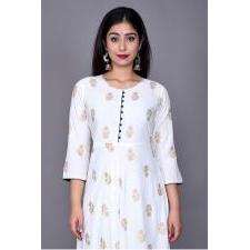 AARTI FASHION Traje Salwar Casual con Estampado Floral, Corte en A, Tejido Transpirable y Cómodo para Uso Diario, Cintura Natural - Product Image 5