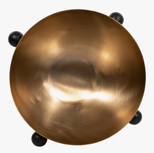Bol décoratif moderne de luxe en laiton avec pieds sphériques noirs, bassin de table créatif artisanal doré, unique - Product Image 5
