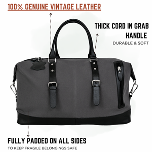 IRNADO JADEN Bolsa de Lona Gris Plegable de Gran Capacidad con Cierre, Bolsa de Viaje de Fin de Semana Unisex de Alta Calidad, Equipaje de Poliéster - Product Image 2