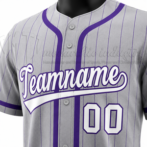 Camiseta de Béisbol Sublimada Personalizada, 100% Poliéster, Uniforme de Equipo con Rayas, OEM ODM, Secado Rápido, Transpirable - Product Image 6