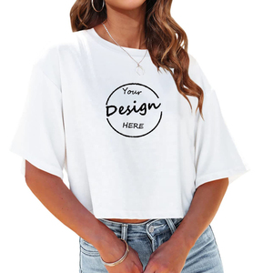 Camisetas Cortas de Algodón para Mujer al por Mayor, de Alta Calidad y Precio Económico, Cuello Redondo, Básicas, Lisas, Personalizables - Product Image 5