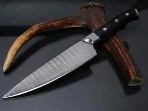 Couteau de Chef en Acier Damas avec Logo Personnalisé LEGACY BLADES, Manche en Bois de Noyer, Manche Intégral, Couteau de Cuisine Professionnel OEM ODM - Product Image 2