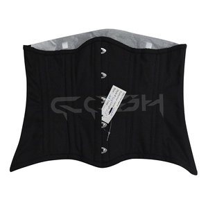 Wholesale Waist Slimming Wider <b>Hips</b> Heavy Duty Black Cotton Underbust Daily Wear Corset Steel Boned Waist Trainer Corset - Product Image 1