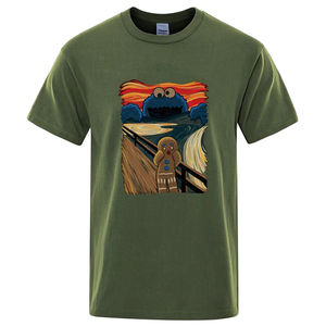 Camiseta de verano de alta calidad para hombre, 100% algodón, manga corta, estampada, informal, holgada, con cuello redondo, camiseta para hombre - Product Image 1