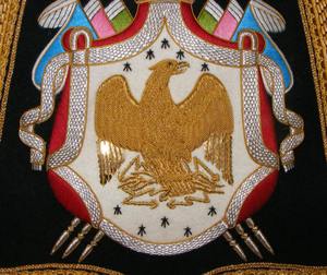 Drapeau de luxe haut de gamme blanc en tissu tissé avec broderie filaire et aimants à coudre - Product Image 5