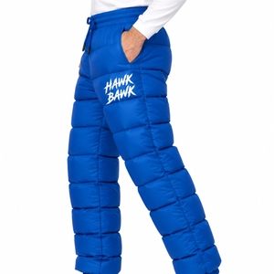 Men Padded Puffer <b>Trouser</b> Casual Pants Quilted Design Full Length Padded Style Winter <b>Elastic</b> <b>Waist</b> Drawstring Windproof <b>Trouser</b> - Product Image 3