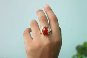 Natural Carnelian <b>Midi</b> <b>Ring</b> 925 Sterling Silver Gemstone Handmade <b>Ring</b> Carnelian <b>Ring</b> Carnelian Silver <b>Ring</b> - Product Image 3