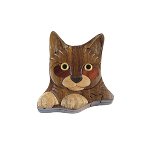 Caja de Joyería con Forma de Cabeza de Perro de Madera, Caja de Recuerdos Grabada para Mascotas, Decoración del Hogar, Hecha en Vietnam - Product Image 5