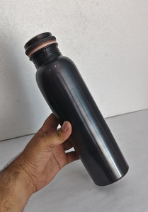 Premium Black <b>Copper</b> Water <b>Bottle</b> Reusable Metal <b>Drinking</b> <b>Bottle</b> for Ayurveda Health Fitness and Travel - Product Image 4