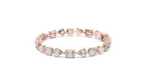 10K Gold Multi Shape Diamond <b>Bracelet</b> Oval Pear Emerald 21 Stones Luxury Sparkle Wedding Party Fine Jewelry Gift - Product Image 2