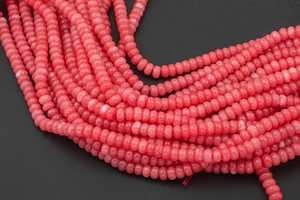 Perles de jade rouge naturel rondes et lisses, en pierre précieuse, brin complet, certifiées IGI, provenance Rajasthan, ZUBEDA GEMS JEWELRY - Product Image 2