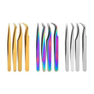 Juego de Pinzas para Pestañas de Acero Inoxidable con Logotipo Personalizado, Pinzas Doradas con Punta Puntiaguda para Extensión de Pestañas de Blush Surgical - Product Image 5