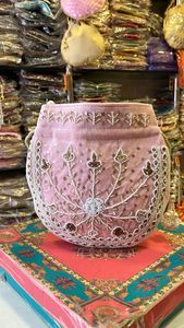 Women and Girl's Traditional Indian Handmade Pearl <b>Embroidered</b> Latest Design Women Wedding Gift Coin Potli <b>Bags</b> for Girls - Product Image 5