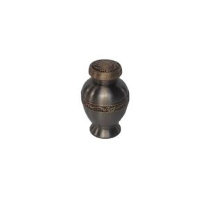 Urne funéraire en métal argenté mat pour adulte, construction robuste et couvercle gravé, capacité de 200/220 pouces cubes - Product Image 1