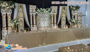 Décoration de scène de mariage asiatique époustouflante, décorations de scène de mariage sri-lankien, ensemble de scène de style moghol, décor d'événement australien - Product Image 4