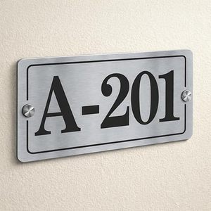 Plaque de numéro de maison/porte moderne en acier inoxydable de haute qualité 6x3 pouces |   Plaque signalétique en acier de 1 mm d'épaisseur |   Panneau d'adresse personnalisé pour la maison - Product Image 5
