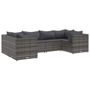 Conjunto de Muebles de Jardín Grandes para Patio en Ratán PE Gris con Acero con Recubrimiento en Polvo, Muebles de Jardín Duraderos - Product Image 2