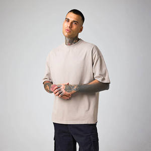 T-shirts pour hommes personnalisés de haute qualité, luxe, 100% coton épais, coupe oversize, col montant, t-shirts amples et lourds - Product Image 2